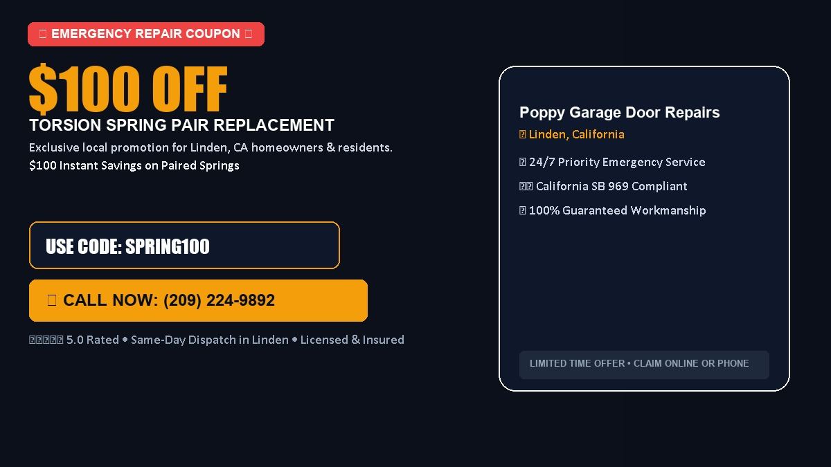 Poppy Garage Door Repairs $100 OFF Dual Torsion Spring Replacement