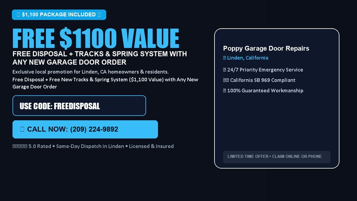 Poppy Garage Door Repairs FREE Haul-Away & Heavy-Duty Tracks with New Door